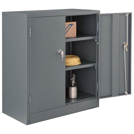 Global Industrial Counter Height Storage Cabinet, 42 in H, 36 in W, Gray 269870GY